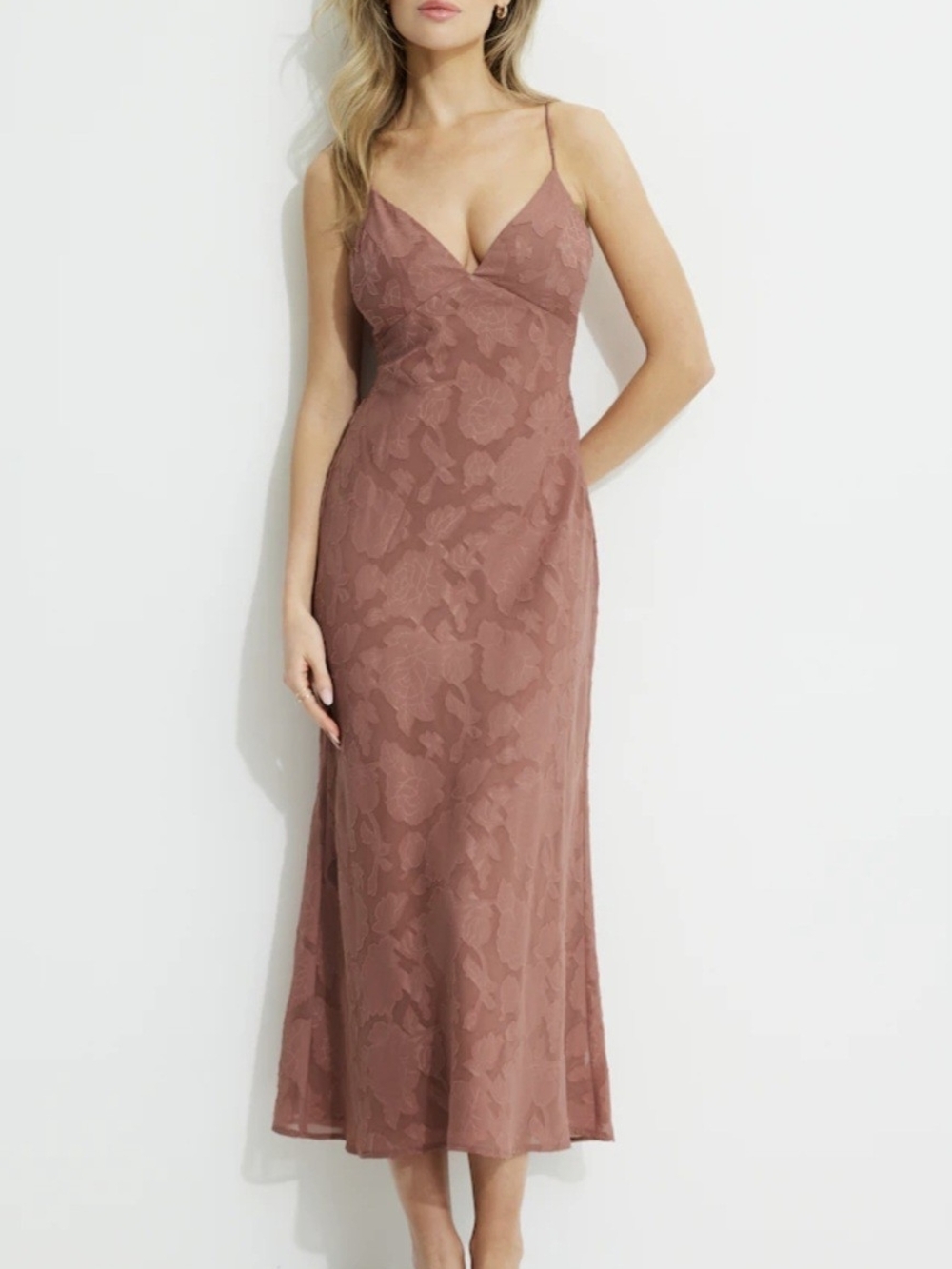 Dynamite Dusty Rose Spaghetti Strap Midi Dress